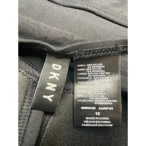 DKNY Black Ruched Sweetheart Swim Dress Size 12 - Picture 6 of 9